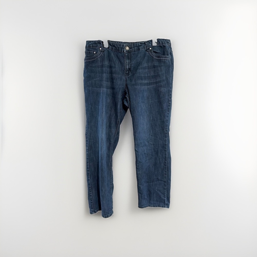 CJ Banks Womens Jeans 18W Blue Denim Straight Leg Mid Rise Plus Size W234